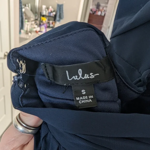 Lulu's Deep Blue Backless Dress - Picture 2 of 4